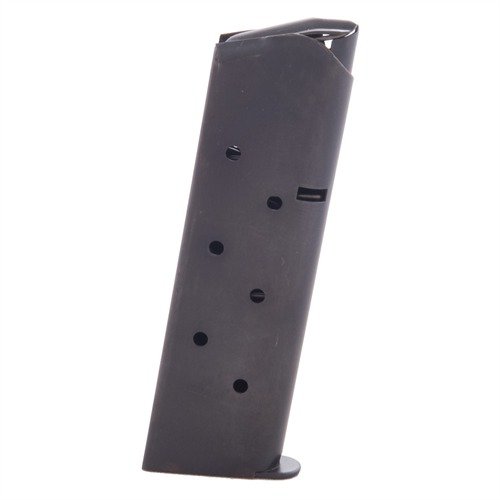 Högkvalitativa, robusta 1911 .45ACP magasin i blästrad kolstål och rostfritt stål, med pålitlig matning och möjlighet till extra ammunition.