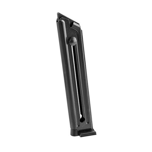 RUGER® MKII .22LR 10RD magasin från MEC-GAR är tillverkat av certifierad kolstål, TIG-svetsat och värmebehandlat för hållbarhet, med rostfritt nickelalternativ.