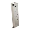 MEC-GAR 1911 45ACP magasin är tillverkat av certifierad kolstål, TIG-svetsat och behandlat för hållbarhet, med en rostfri nickelfinish för pålitlig funktion.