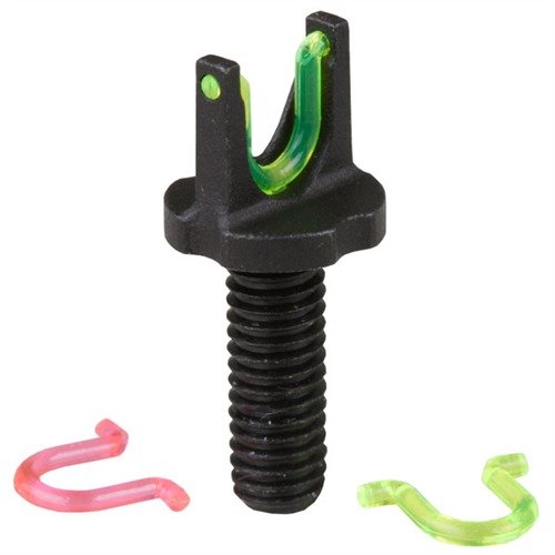 HIVIZ AR-15 Fiber Optic Front Sight erbjuder en ljusstark, lättanvänd punkt för sikte i alla ljusförhållanden, med justerbar höjd och utbytbara fiberoptiska stavar.