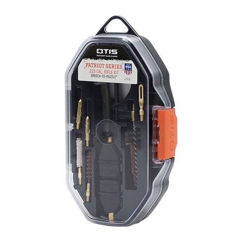 PATRIOT Series från Otis erbjuder nödvändig utrustning för att rengöra ditt vapen från Breech-to-Muzzle®. Inkluderar ett mångsidigt verktyg och 4 bits.