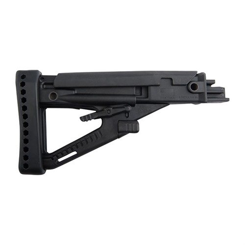 AK-47 ARCHANGEL OPFOR® justerbart kolv med 4 lägen och 7-positioners kindstöd för optimal sikt, tillverkat av stark polymer och inkluderar recoil pad.