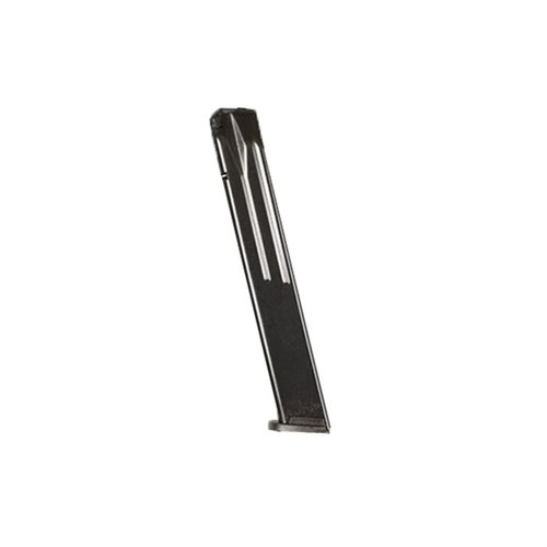 SIG SAUER P320 32RD 9MM MAGAZINE erbjuder en hög kapacitet på 32 skott, tillverkad av hållbar blå stål för pålitlighet och långvarig prestanda.