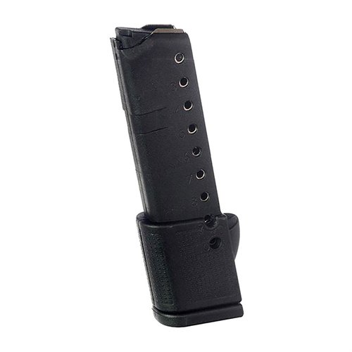 Glock 42® magasin för .380ACP med 10 skott, tillverkat av DuPont™ Zytel® polymer, med stålinlägg och fjäder av värmebehandlad Chrome-silicon.