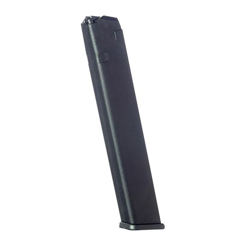 Förbättra din Glock med denna 32-räders polymermagasin, tillverkad av hållbar Zytel, perfekt för G17, G19 och G26 för ökad kapacitet.