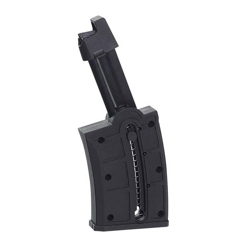MOSSBERG 715T steel magazine erbjuder en kapacitet på 25 skott, tillverkad av värmebehandlad kolstål och polymer, perfekt för längre skjutpass med din .22 LR.