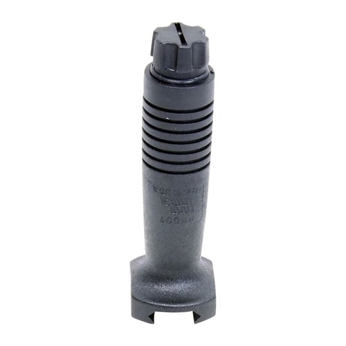Den AR-15 Swiss Pattern Vertical Foregrip ger snabb och enkel montering, stabilt grepp för snabba skott och kontroll av tillbehör, tillverkad i hållbar Zytel.