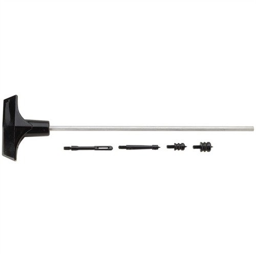 HOPPES rengöringsstavar i aluminium och stål för handeldvapen, gevär och hagelgevär. Handgun rod är en del med svänghandtag, inkluderar jags för .22, .38 och .45.