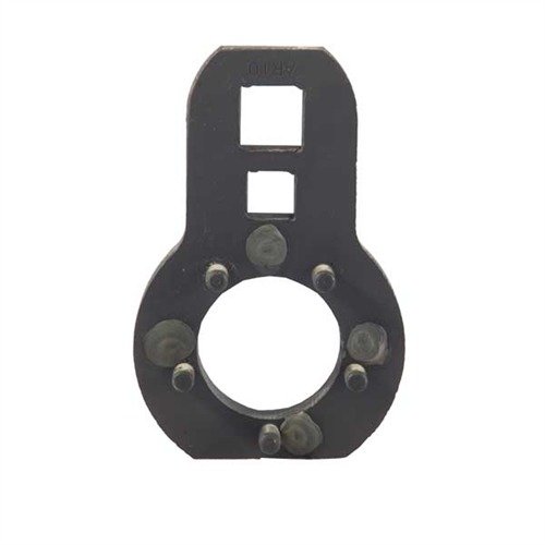 Precision Reflex AR-10 Barrel Nut Wrench är en robust verktyg i 1018 stål, med svart oxidfinish, kompatibel med 3/8" och ½" verktyg för exakt moment.