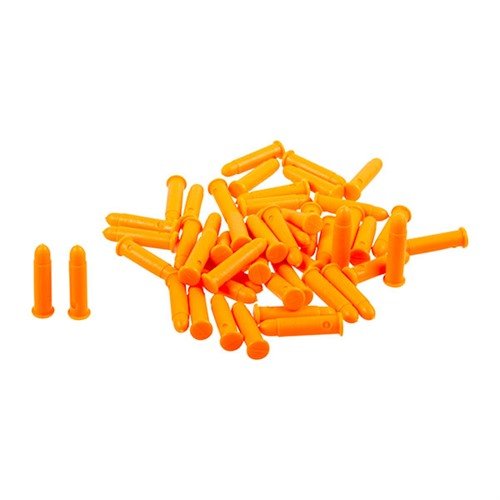 SAF-T-TRAINERS dummy rounds i orange plast är perfekt för träning, med tydlig färg och känsla för att undvika förväxling med skarpa patroner.