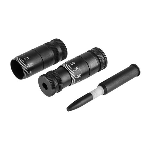 PRECISION MIC CARTRIDGE HEADSPACE TOOL gör att du exakt kan ställa in full length sizing dies för önskad shoulder bump och inkluderar ett verktyg för bullet seating depth.