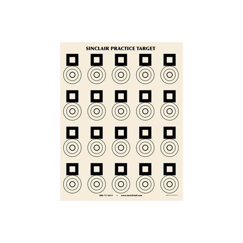 SINCLAIR BENCHREST PRACTICE TARGET (25 PACK) är perfekta för träning med 17-30 kaliber gevär, med 20 officiella 100 yard targets för effektiv övning.