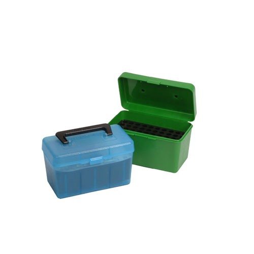 MTM CASE-GARD ammo box skyddar dina patroner med bullet tip protection, har en praktisk bärhandtag och är stapelbar för enkel transport och lagring.