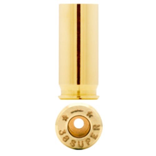 Starline 38 SUPER BRASS erbjuder högkvalitativt straight wall brass, perfekt för seriösa handskyttar, förpackat i 100-pack för bästa prestanda.