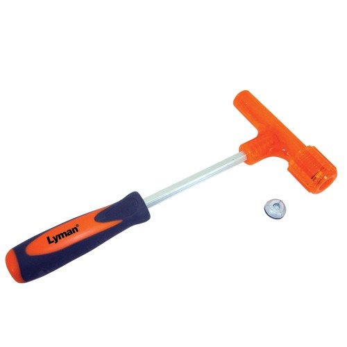 Lyman Magnum Inertia Bullet Puller har en ny huvuddesign som fungerar på både små och stora patroner, vilket gör det enkelt och säkert att ta bort projektiler utan skador.