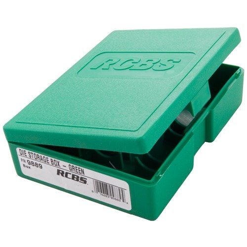 RCBS Green Die Box är perfekt för att organisera och skydda dina dies. Den är hållbar, kompakt och har plats för flera dies, vilket gör den idealisk för reloaders.