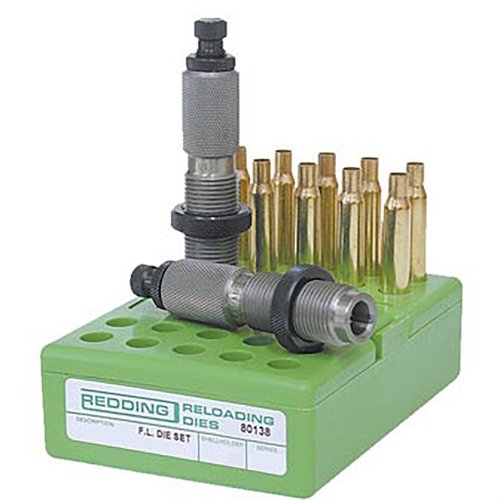 Redding FL Die Sets för 458 SOCOM inkluderar en full length sizing die och en standard seating die, vilket säkerställer precision och pålitlighet i varje omladdning.