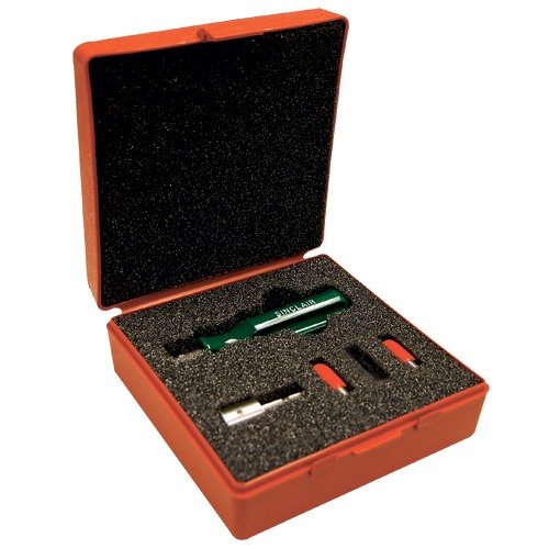 Sinclair Deluxe Primer Pocket Uniformer Kit erbjuder precisionsverktyg i Tungsten Carbide för enhetlig djup och kvadratisk botten i tändhylsor, inklusive förvaring.