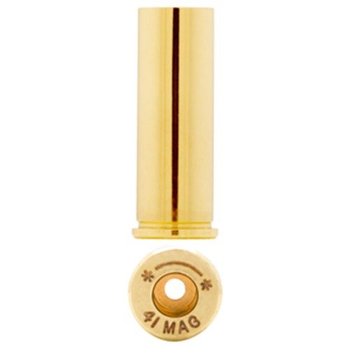 Starline 41 Remington Magnum Brass erbjuder högkvalitativ rakväggsbrass, perfekt för handskyttar, förpackad i 100 stycken per påse.