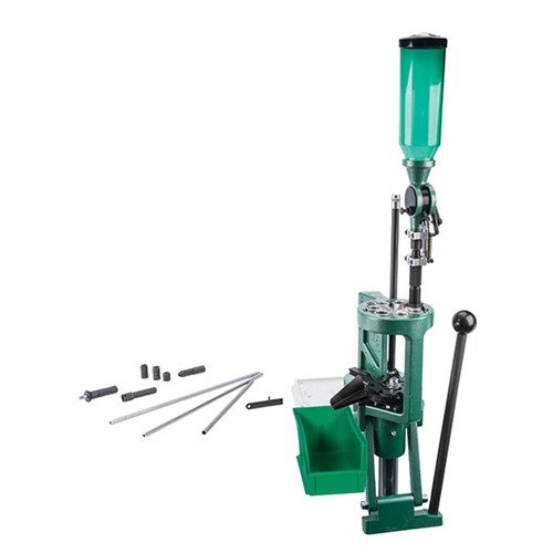 RCBS Pro Chucker 7 är en automatisk progressiv press med 7 stationer, som ger en kapacitet på 600 patroner per timme och snabb kaliberbyten.