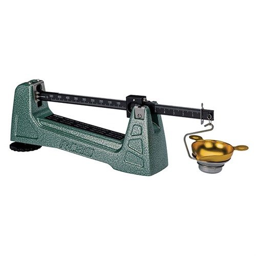 M500 mekanisk våg erbjuder både höger- och vänsterhandsanvändning, väger upp till 505 grains med +/-0.1-grain noggrannhet och har ett robust aluminiumchassi.