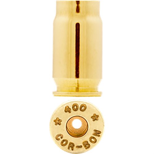 400 Cor-Bon Brass är av högsta kvalitet, baserad på .45 Auto +P, med små tändhål för bättre prestanda och kompatibilitet med populära pistoler.