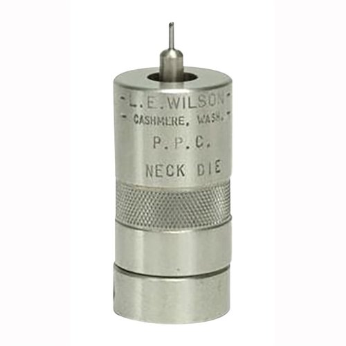 L.E. WILSONs STAINLESS NECK SIZING DIES ger användaren möjlighet att styra halsstorleken med utbytbara bushings för ökad koncentriskhet och längre livslängd på mässing.