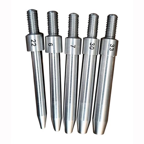 L.E. WILSON Expanding Mandrels säkerställer en konsekvent halsdiameter på nya brass cases, vilket ger bättre sittdjup och minskar skador vid frakt.