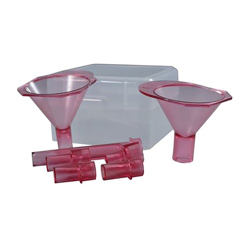 FUNNEL KIT från MEC RELOADING gör det enkelt att hälla pulvret från vågskålen till hylsorna vid omladdning, med två trattar och fem storleksanpassade rör.