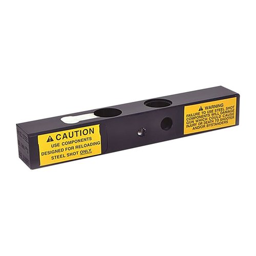 MEC RELOADINGs SINGLE STAGE PRESS STEEL SHOT CHARGE BAR möjliggör exakt laddning av 7/8 oz. till 1-1/2 oz. av stålskott i storlekar #1 till #6.