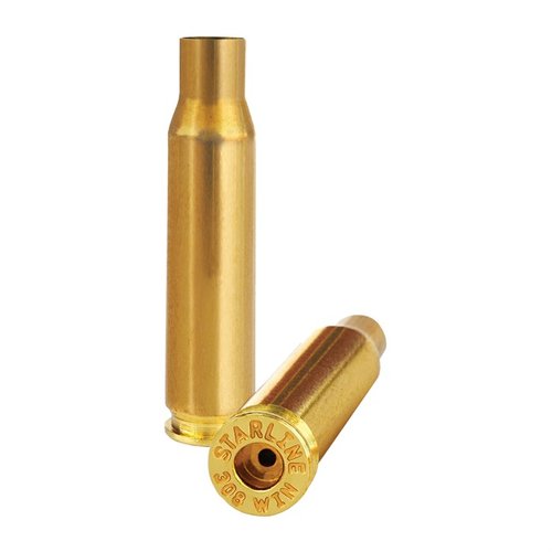 .308 Match från Starline erbjuder konsekventa hastigheter med små tändhattar och en standard .080" flash hole, perfekt för tävlingsskyttar.