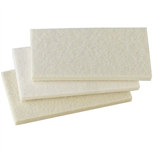 SHEET FELT PADS erbjuder tre densiteter för polering och buffning av trä eller metall; mjuk för tighta kurvor, medium för rundade ytor och hård för plana ytor.