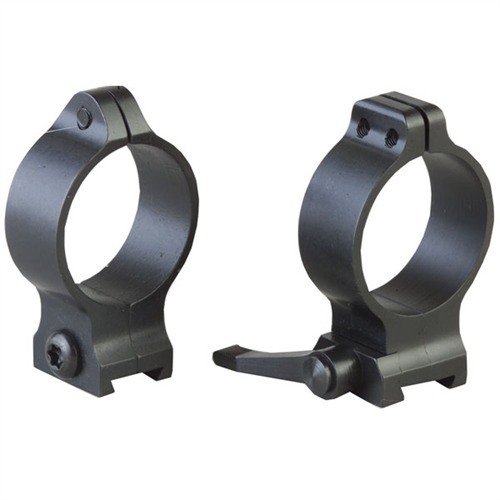 QUICK DETACH SCOPE RINGS från TALLEY erbjuder snabba stålspakar för enkel montering och avtagning av kikarsikten, tillgängliga i 30mm och låg höjd.