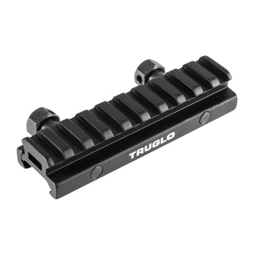 TruGlo ½" Picatinny riser mount i CNC-maskinerad aluminium höjer din optik ½" för bättre sikte, perfekt för AR-15 Flattop och enkel installation utan modifiering.