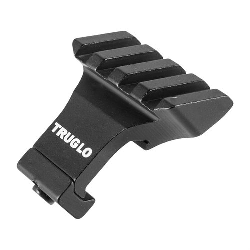 TruGlo 45° Picatinny riser mount möjliggör snabb övergång till sekundära sikten och håller din primära siktslinje fri från störningar, allt i en lätt och kompakt design.