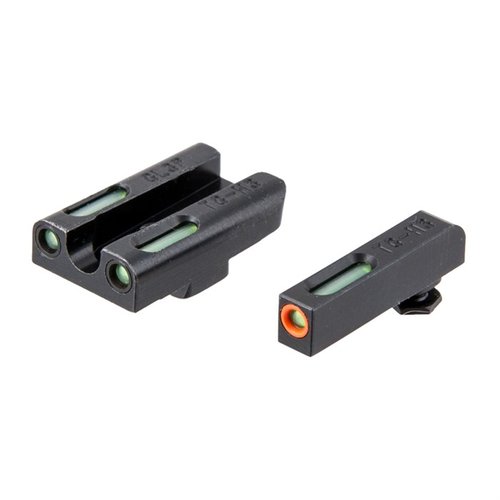 TFX Pro Night Sights för Glock® 42/43 erbjuder konstant belysning med Tritium och fiberoptik, skyddade i en hermetiskt förseglad kapsel för långvarig hållbarhet.