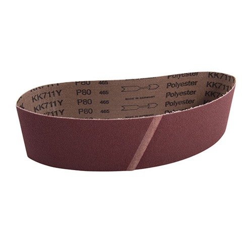 SANDING BELTS, 80 GRIT 3" x 25 7/32" är slitstarka aluminiumoxidband som passar Raytech Expanding Sanding Drums, perfekta för effektiv slipning.