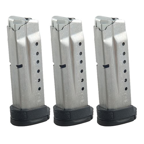 Smith & Wesson M&P Shield 9mm magasin med 8 skott, tillverkade i stål med polymerfölje, ger extra grepp och hög kapacitet. Passar ej M&P Shield M2.0.
