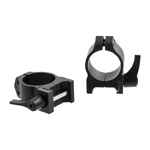 MAXIMA Quick Detach Rings erbjuder hållbarhet och precision med justerbara spakar, perfekt för Weaver-stil baser och behåller nollan vid avmontering.