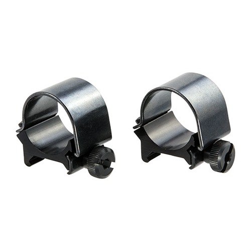 TOP MOUNT RINGS i satinblå finish erbjuder låg och medelhöjd för 1" och 30mm kikarsikten, tillverkade av aluminium och stål för hållbarhet.