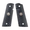 Dessa 1911 G10 grips är tillverkade av hållbar G10-komposit, har en unik starburst-design, är svarta och passar för ambidextrous safety och magazine release.