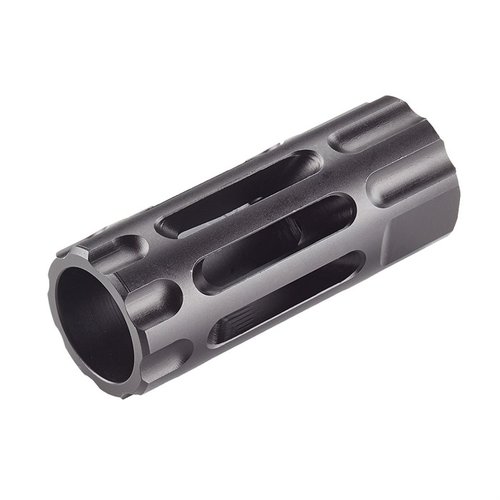 Wilson Combat Q-Comp förbättrar rekylkontroll vid snabbeld, minimerar sidoblast och fläkt, och har en slitstark design för långvarig användning.