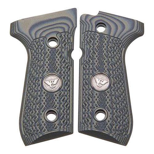 CNC-bearbetade G-10 grips med extra tunn profil och aggressiv textur för förbättrat grepp och komfort, passar alla fullstorlek Beretta® 92/96 ramverk.