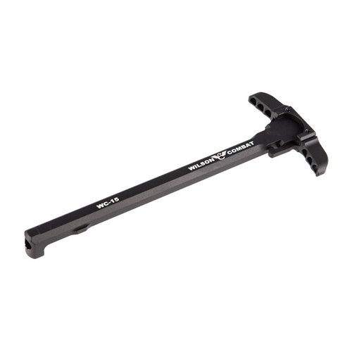 Wilson Combat Bullet Proof Ambidextrous Charging Handle erbjuder överdimensionerade lås, hållbar konstruktion och gasavledande design för snabb och effektiv användning.