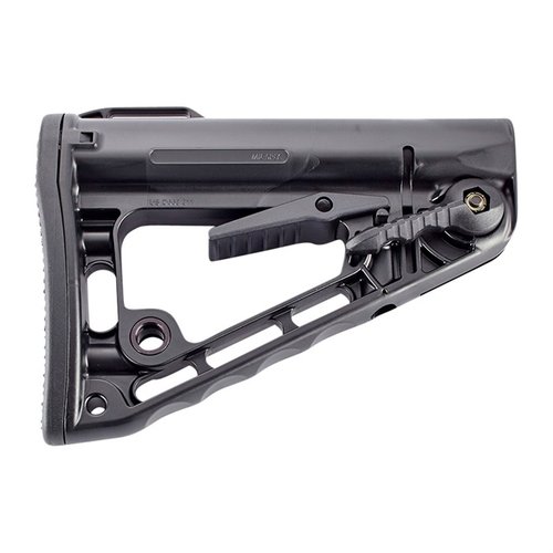 Rogers Super-Stoc™ erbjuder en stabil och justerbar design med ett innovativt cam-lock system, passar både Mil-Spec och Commercial buffer tubes, och väger endast 7.3 oz.